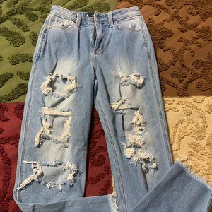 Hollister Distressed Jeans size 26W 27L